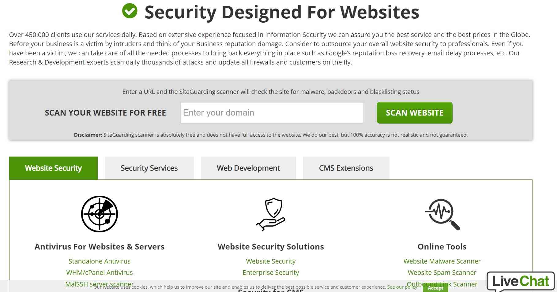 siteguarding - cek keamanan website