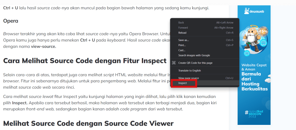 Cara Melihat Source Code Website dari Browser dan Android