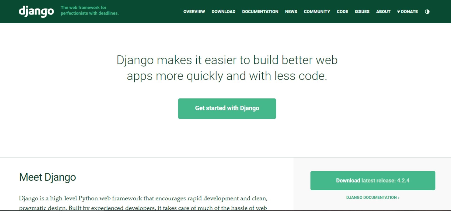 backend framework - django