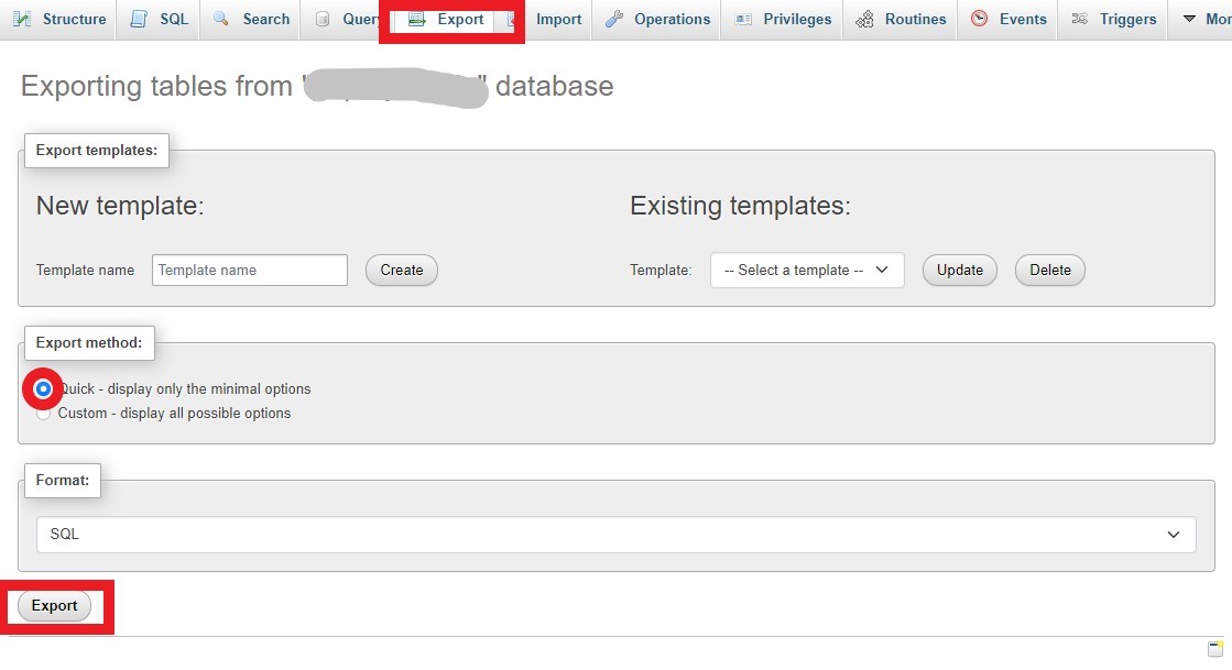 cara upload wordpress dari localhost ke hosting - ekspor database