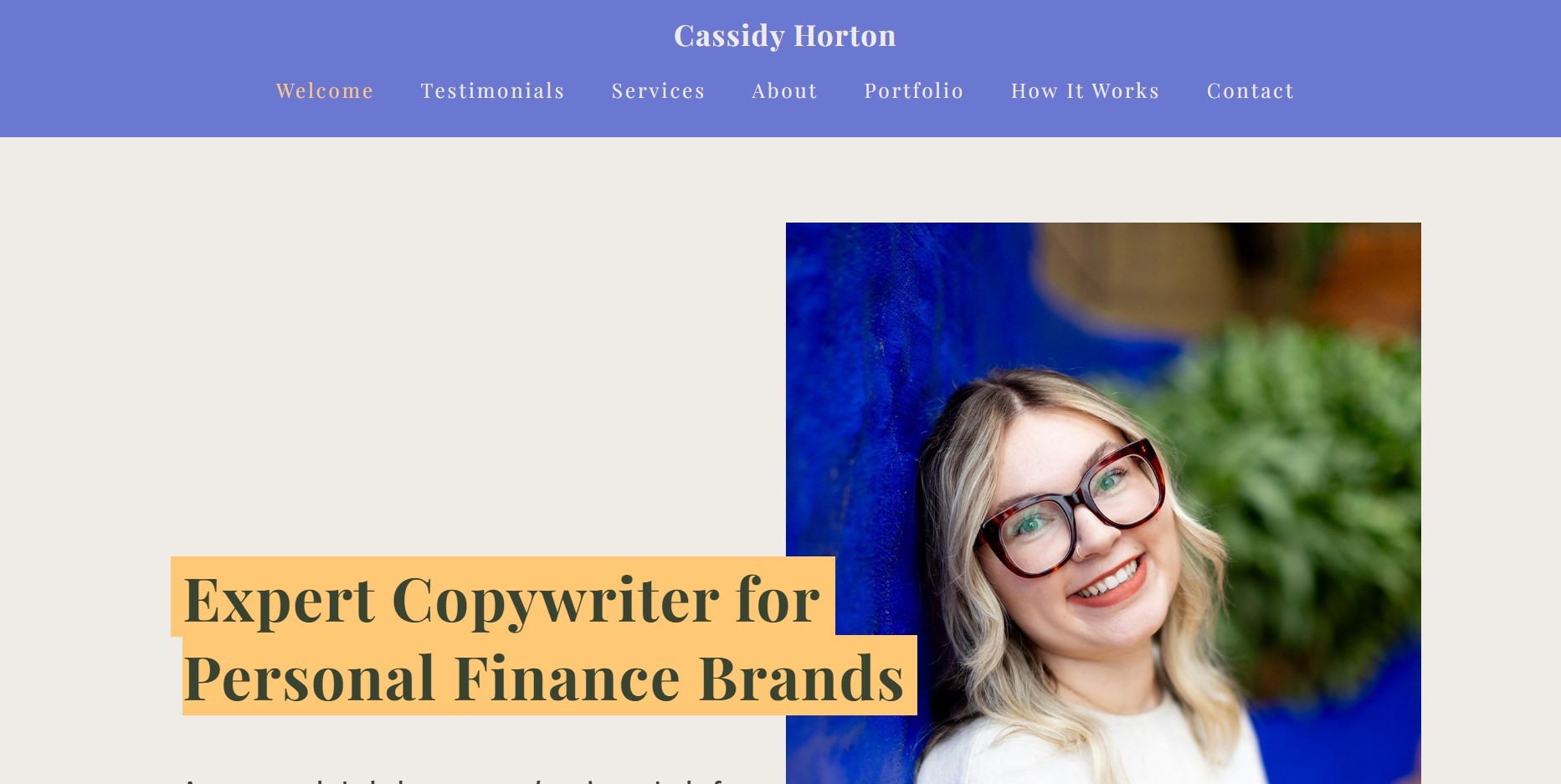 contoh web portofolio copywriter