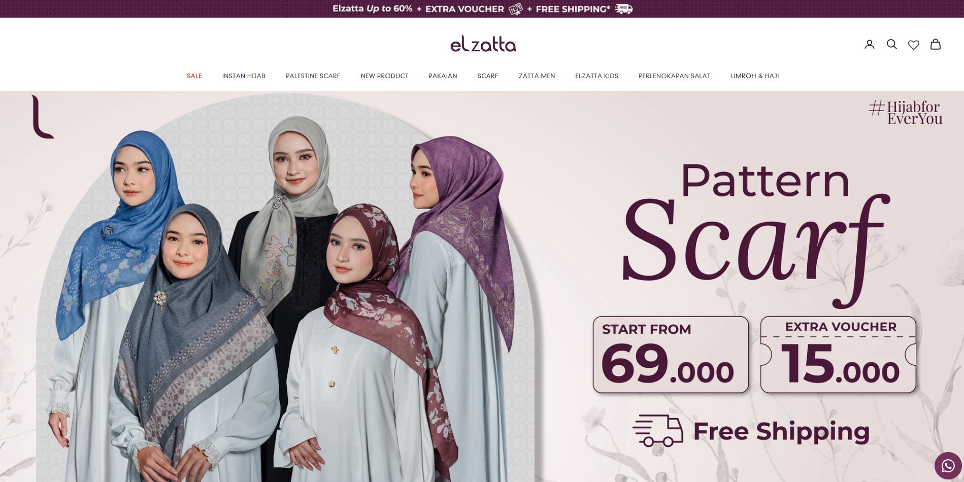 contoh website toko online - elzatta