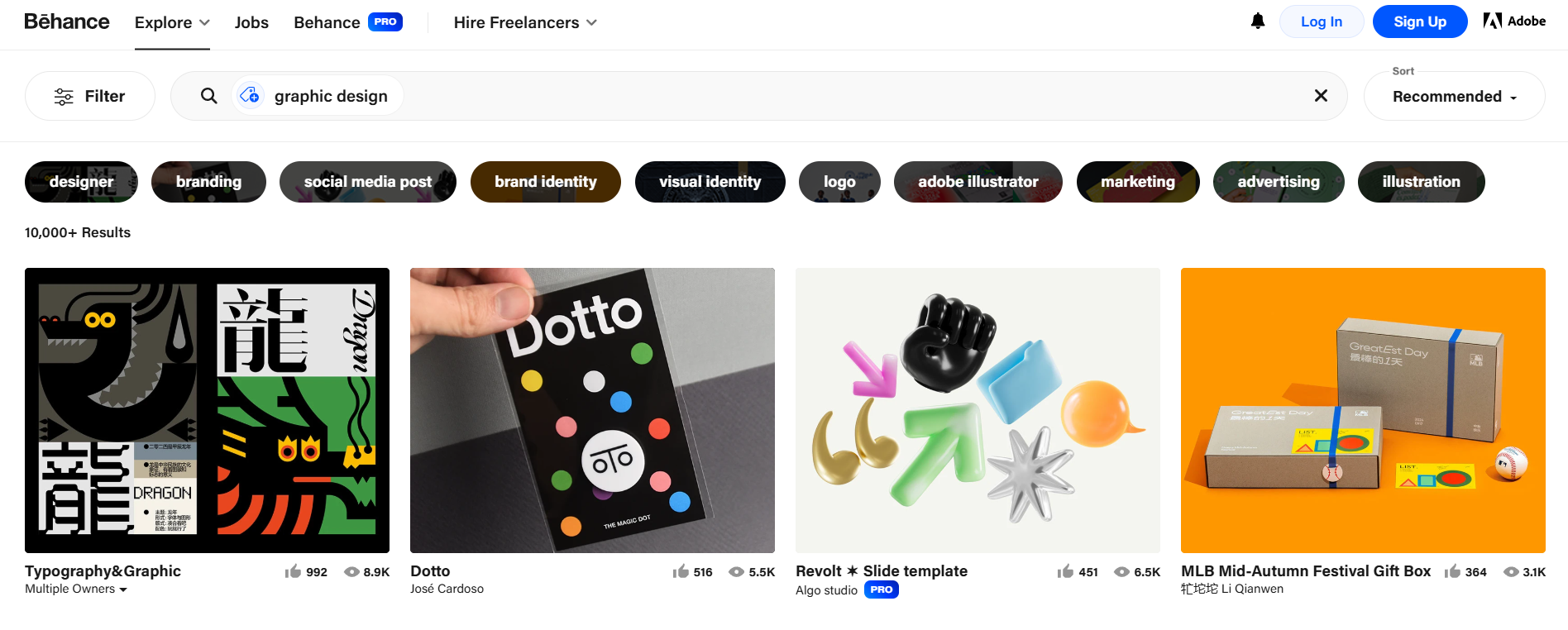 website untuk portofolio - behance