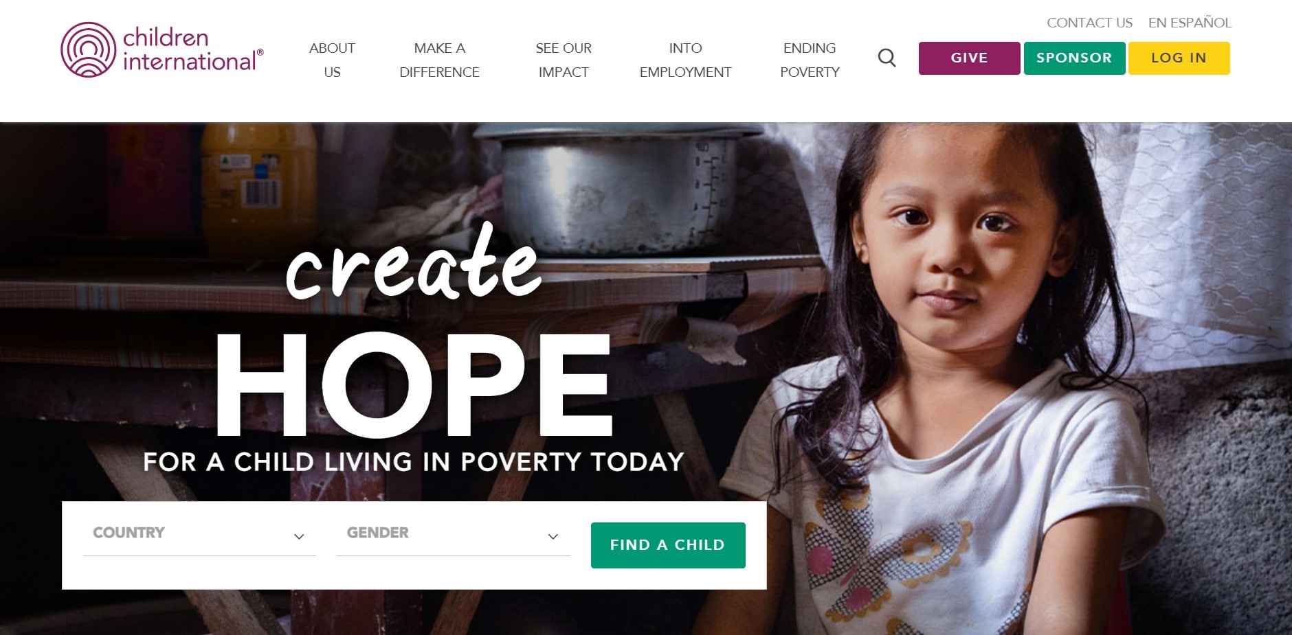 contoh website organisasi - children international